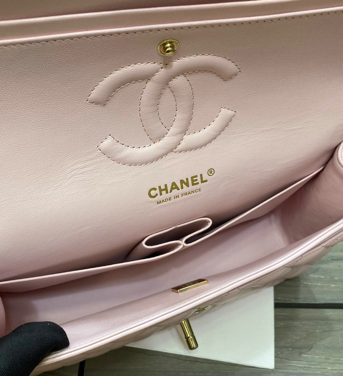 Classic Chanel Lambskin Medium Flap Bag Pink CF1112