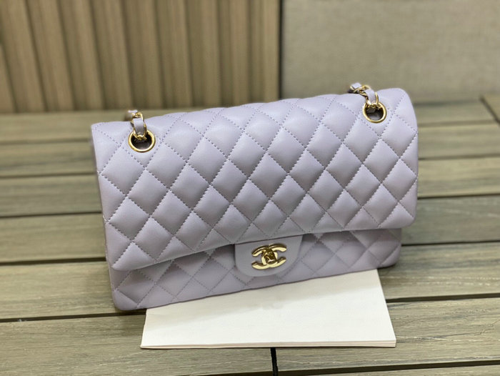Classic Chanel Lambskin Medium Flap Bag Purple CF1112