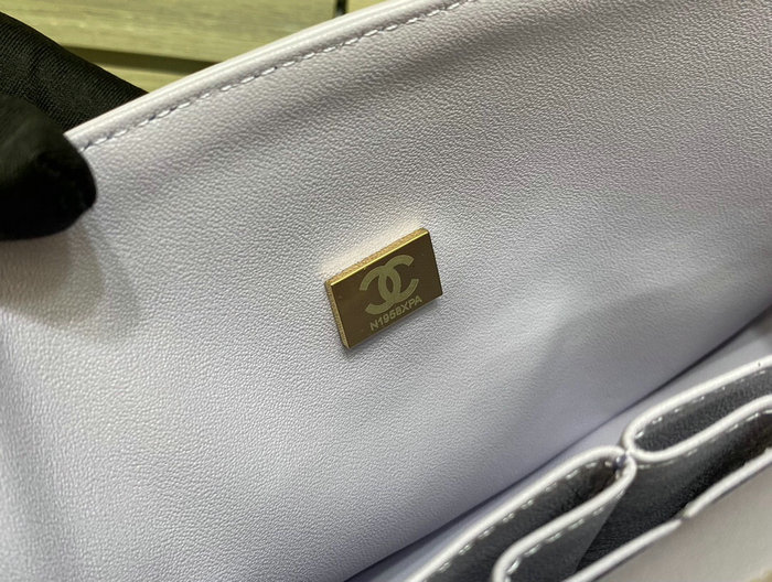 Classic Chanel Lambskin Medium Flap Bag Purple CF1112