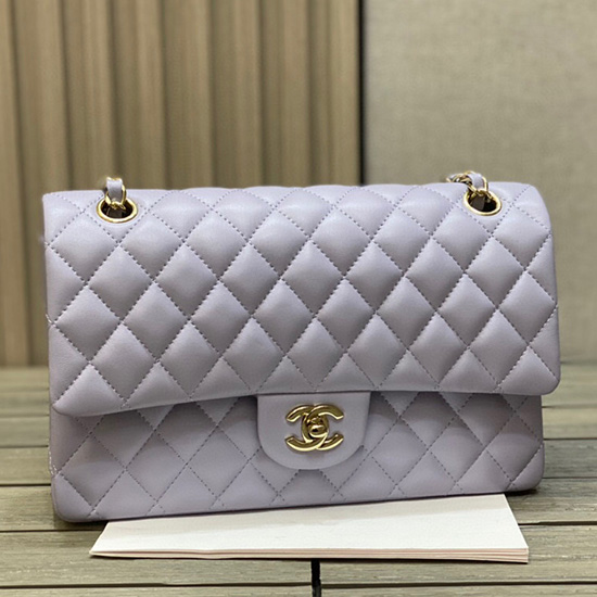 Classic Chanel Lambskin Medium Flap Bag Purple CF1112