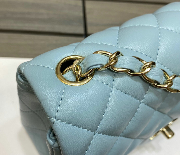 Classic Chanel Lambskin Small Flap Bag Blue CF1116