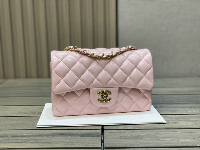 Classic Chanel Lambskin Small Flap Bag Pink CF1116