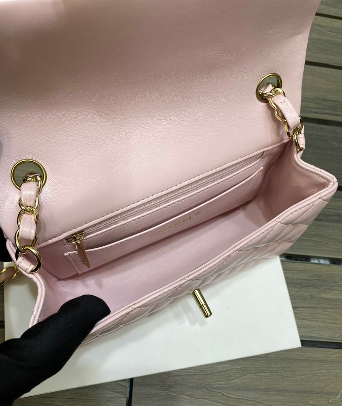 Classic Chanel Lambskin Small Flap Bag Pink CF1116