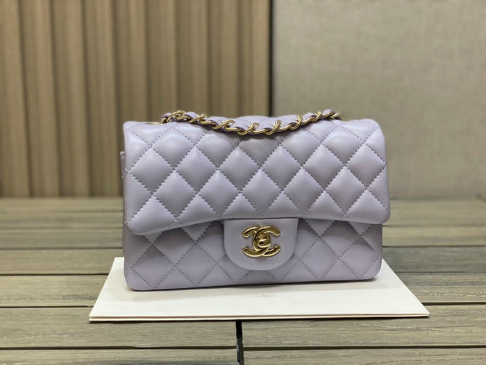 Classic Chanel Lambskin Small Flap Bag Purple CF1116