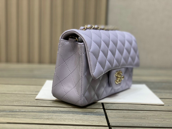 Classic Chanel Lambskin Small Flap Bag Purple CF1116