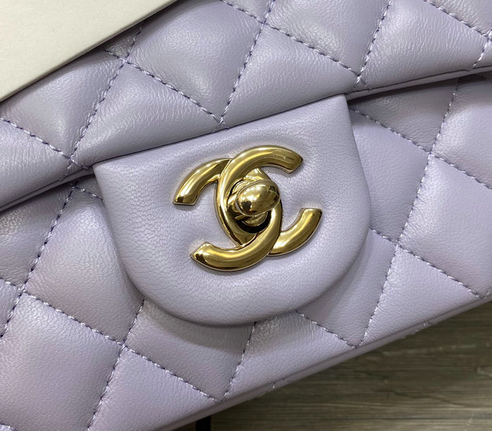 Classic Chanel Lambskin Small Flap Bag Purple CF1116