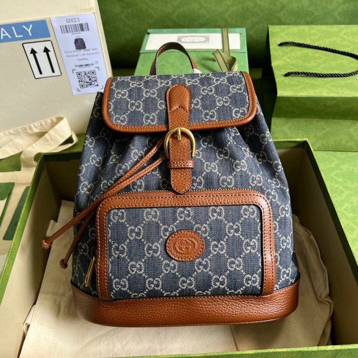 Gucci Backpack with Interlocking G Blue 674147