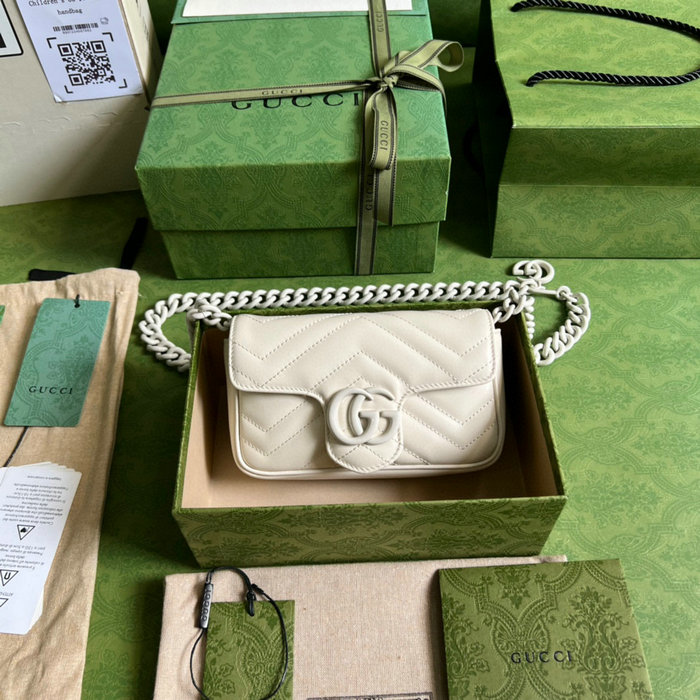 Gucci GG Marmont belt bag White 699757