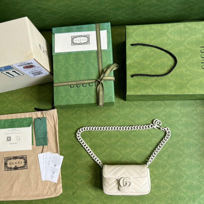 Gucci GG Marmont belt bag White 699757