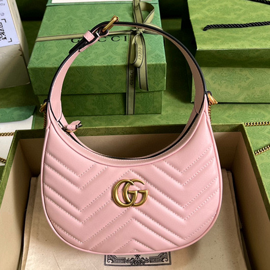 Gucci GG Marmont half-moon-shaped mini bag Pink 699514