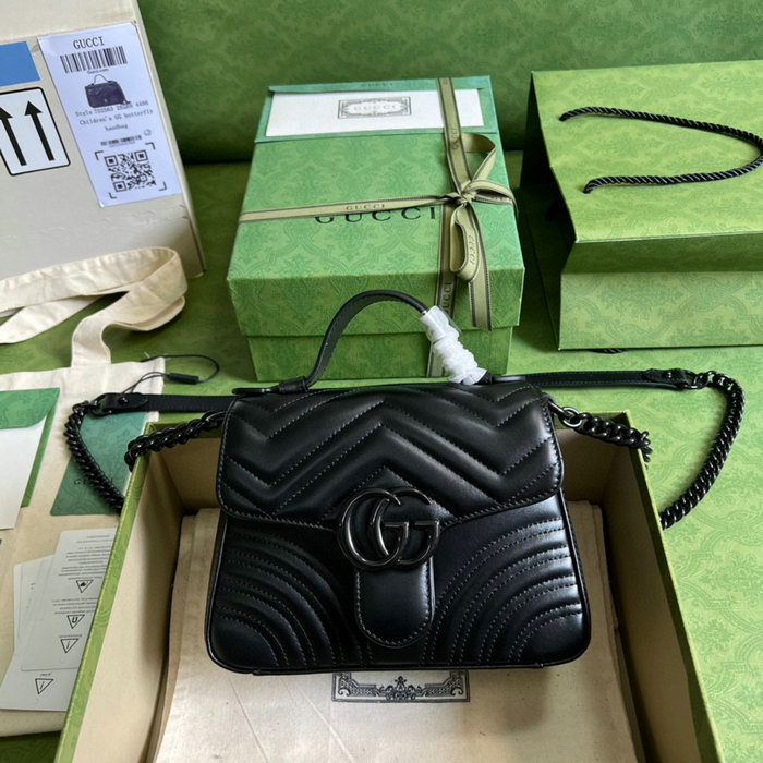 Gucci GG Marmont mini top handle bag Black 702563