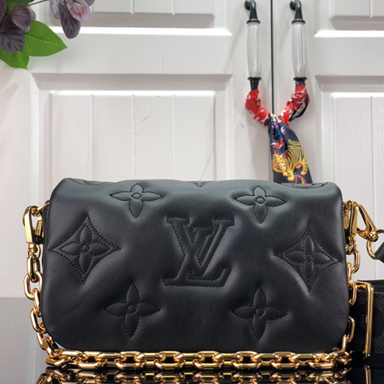 Louis Vuitton Wallet On Strap Bubblegram Black M81399