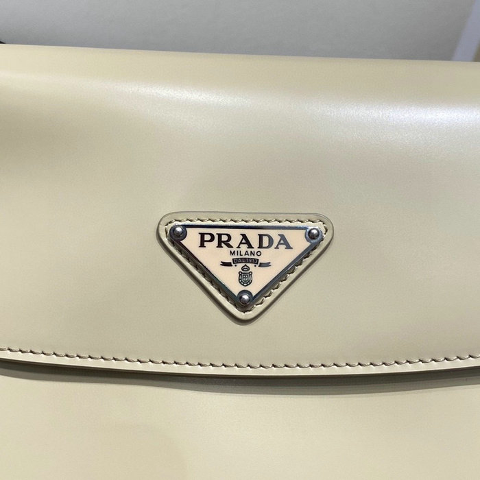 Prada Cleo brushed leather shoulder bag Beige 1BD303
