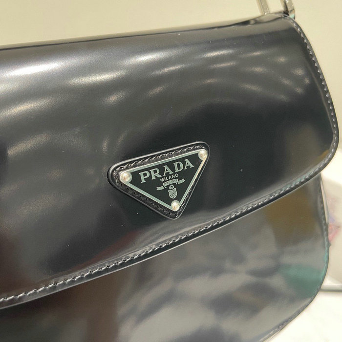 Prada Cleo brushed leather shoulder bag Black 1BD303