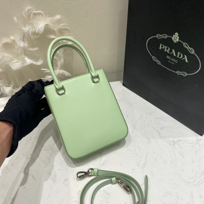 Prada Small brushed leather tote Green 1BA331