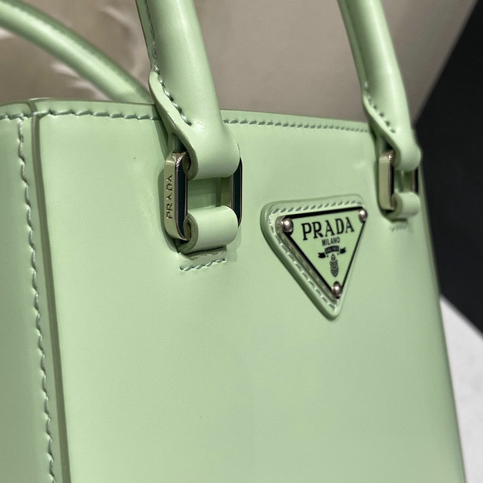 Prada Small brushed leather tote Green 1BA331