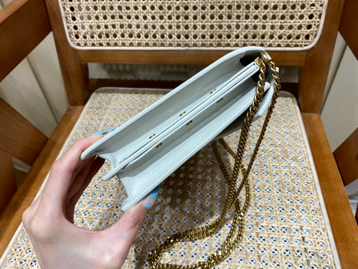 Saint Laurent Cassandra Medium Chain Bag White 532750