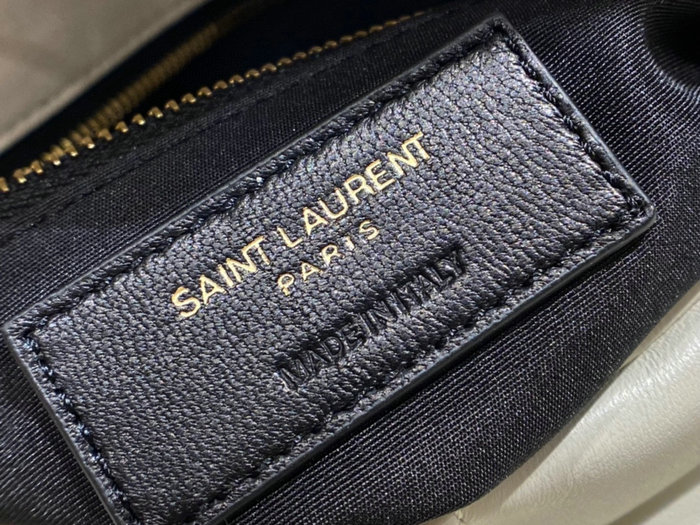 Saint Laurent Loulou Puffer Medium Bag White with Gold 577475