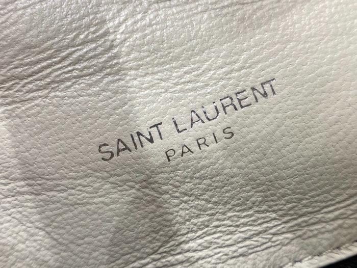 Saint Laurent Loulou Puffer Medium Bag White with Silver 577475