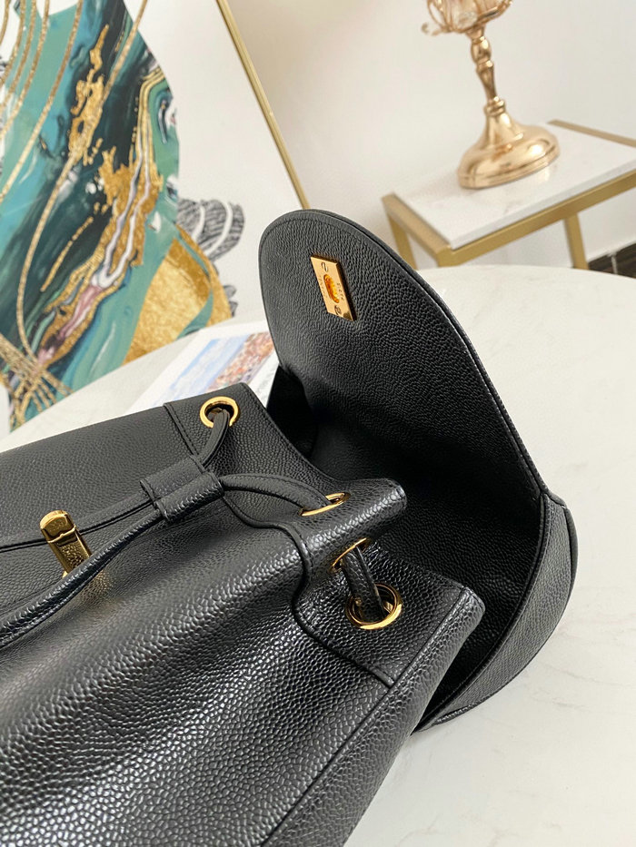 Chanel Grained Calfskin Backpack Black AS6632