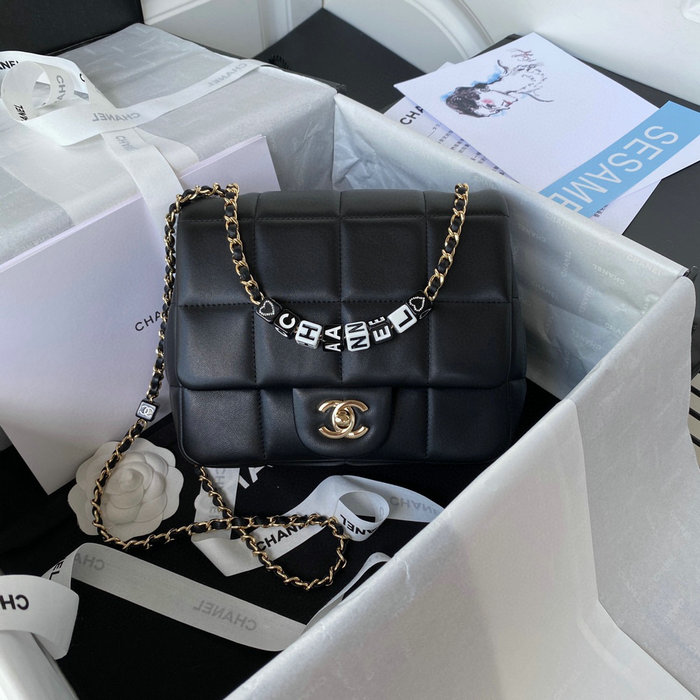 Chanel Lambskin Flap Bag Black AS3331