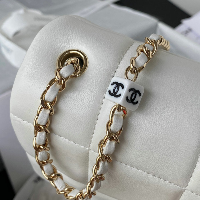 Chanel Lambskin Flap Bag White AS3331