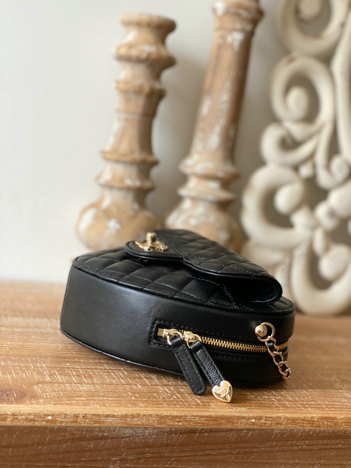 Chanel Lambskin Heart Bag Black AS3191