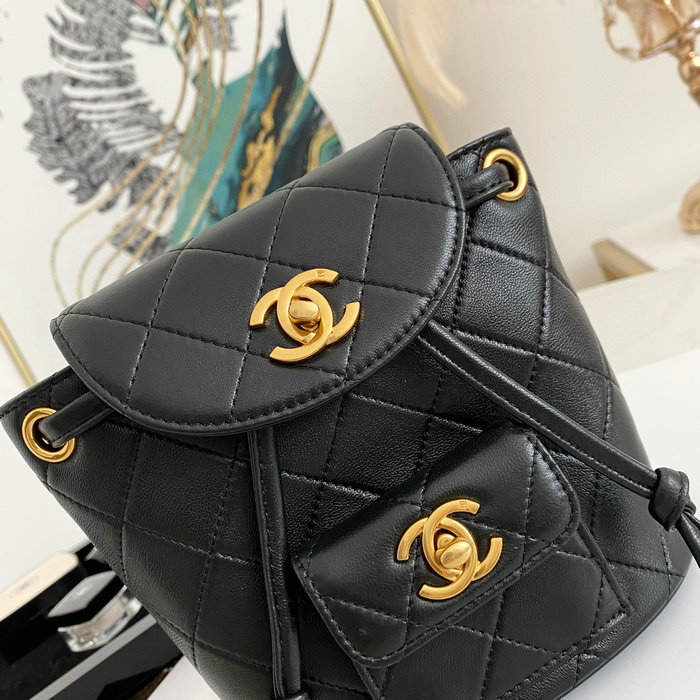 Chanel Lambskin Small Backpack Black AS88793