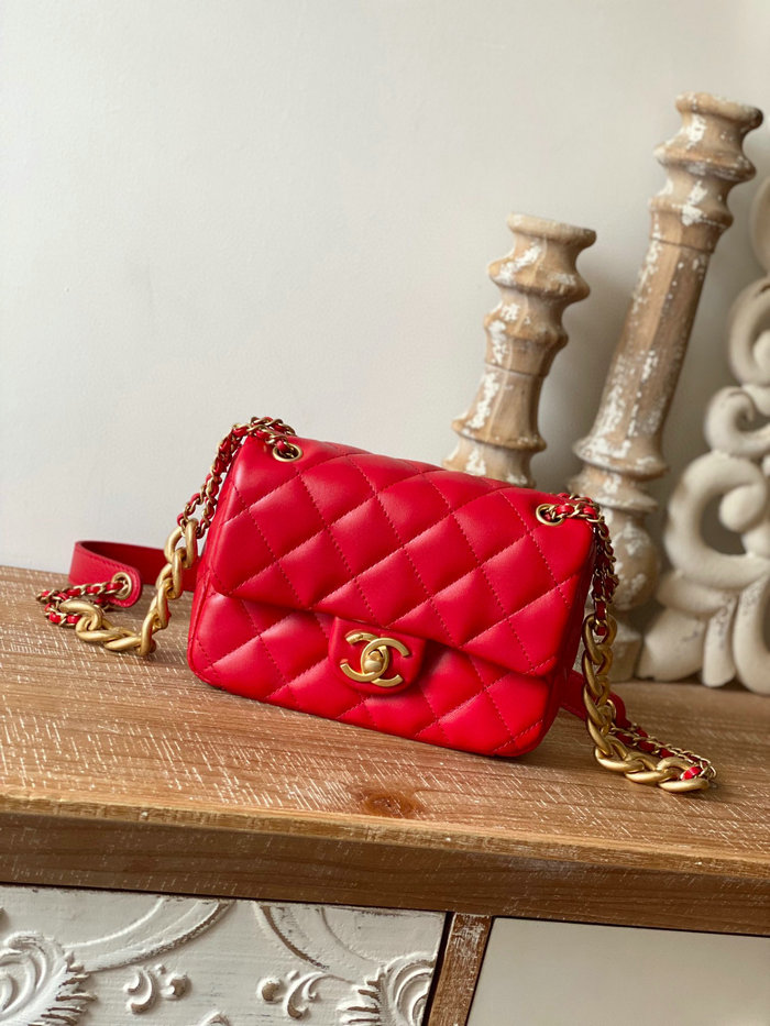 Chanel Lambskin Small Flap Bag Red AS3109