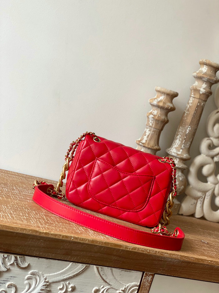 Chanel Lambskin Small Flap Bag Red AS3109