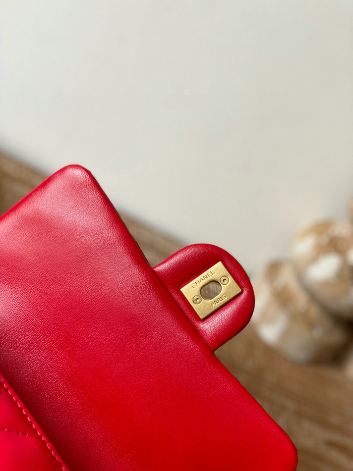 Chanel Lambskin Small Flap Bag Red AS3109