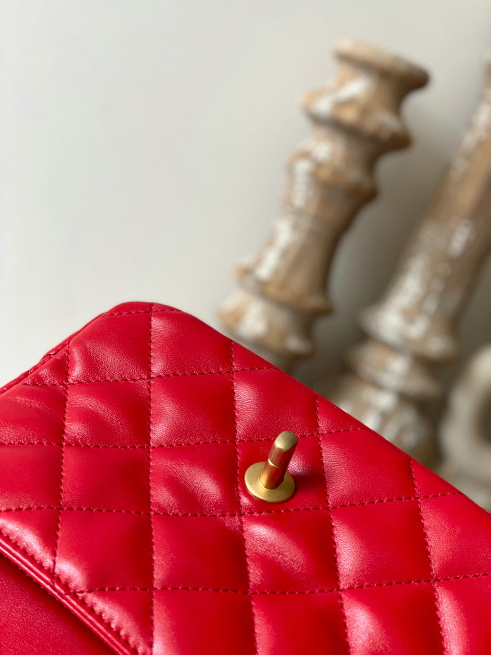 Chanel Lambskin Small Flap Bag Red AS3109