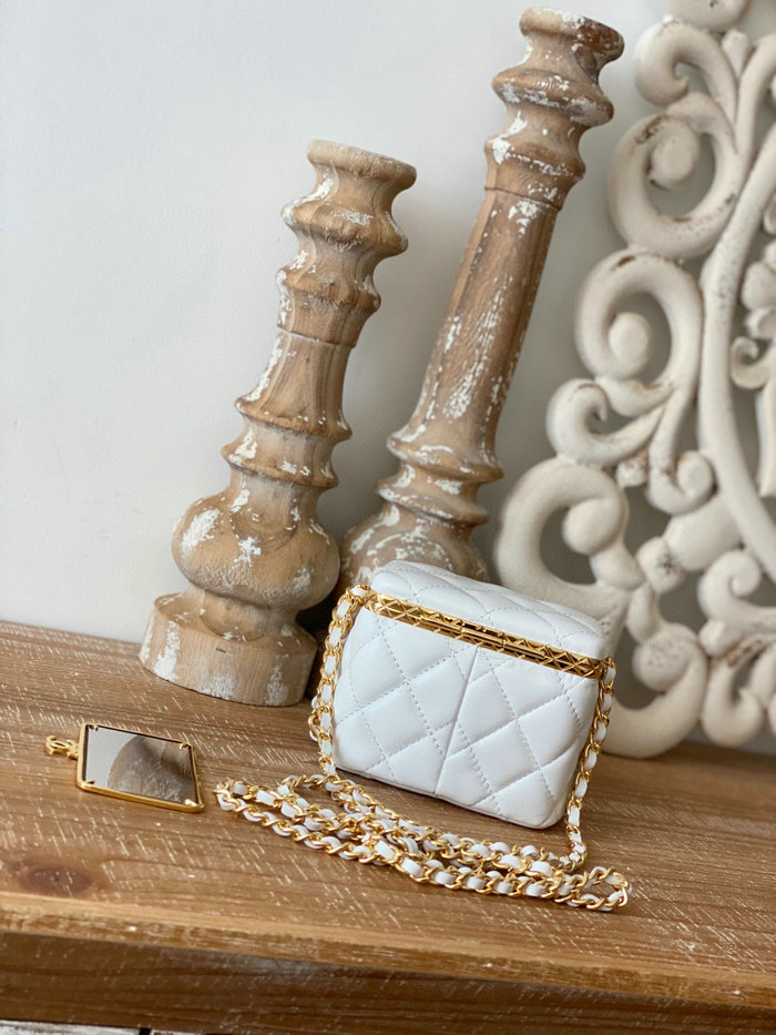 Chanel Small Vanity with Chain White AP2717