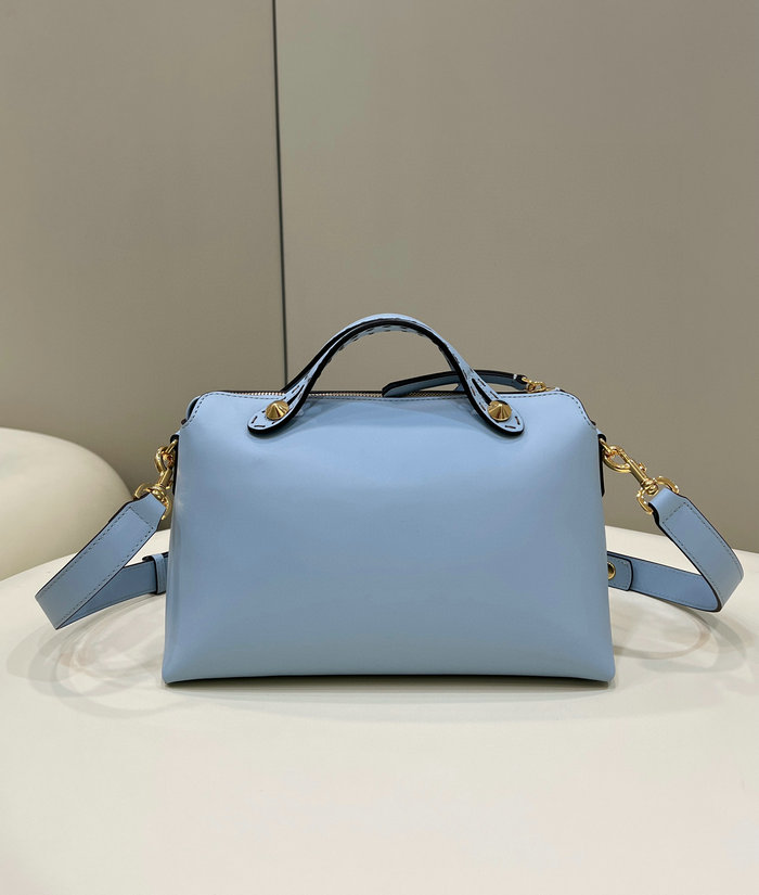 Fendi By The Way Medium Leather Boston Bag Blue F8286