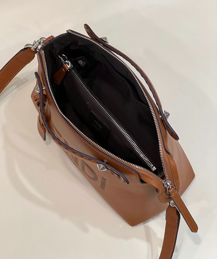 Fendi By The Way Medium Leather Boston Bag Brown F8286