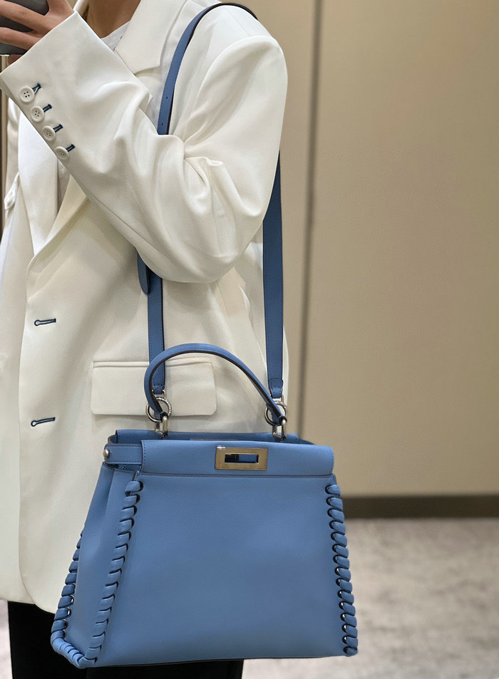 Fendi Calfskin Peekaboo Blue F9210