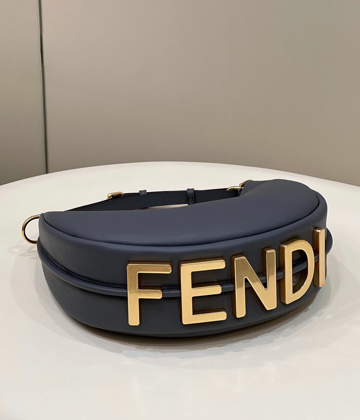 Fendi Fendigraphy Small Leather Bag Dark Blue F80056