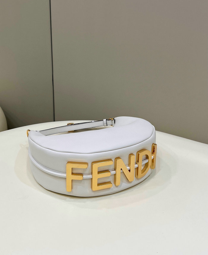 Fendi Fendigraphy Small Leather Bag White F80056