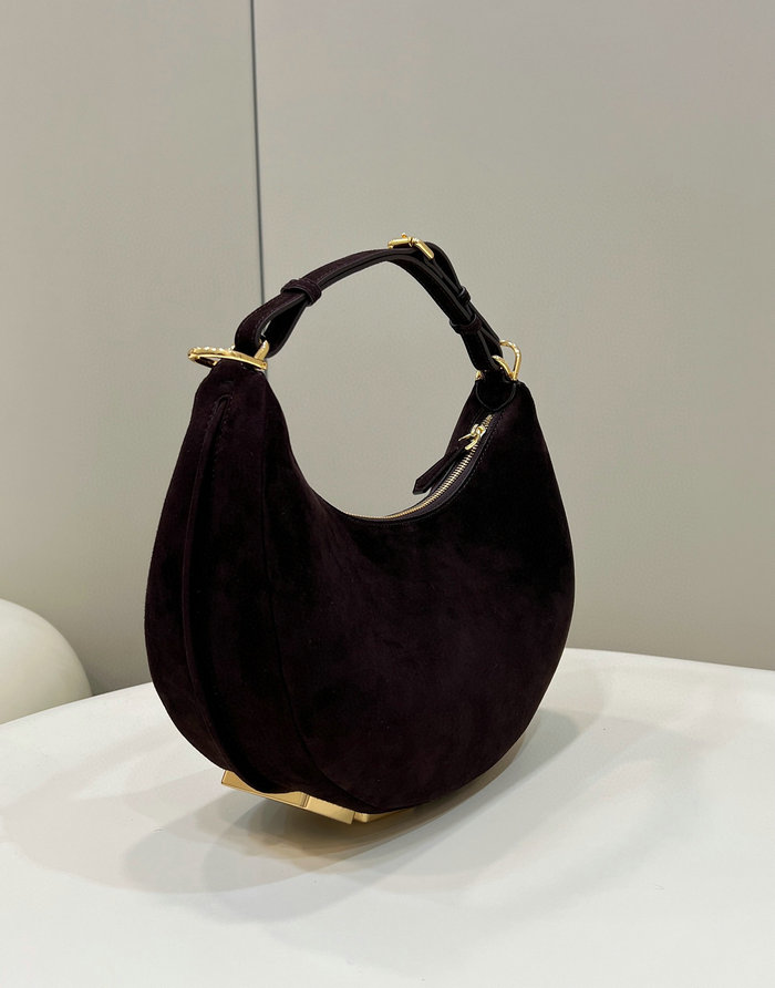 Fendi Fendigraphy Small Suede Bag Black F80056