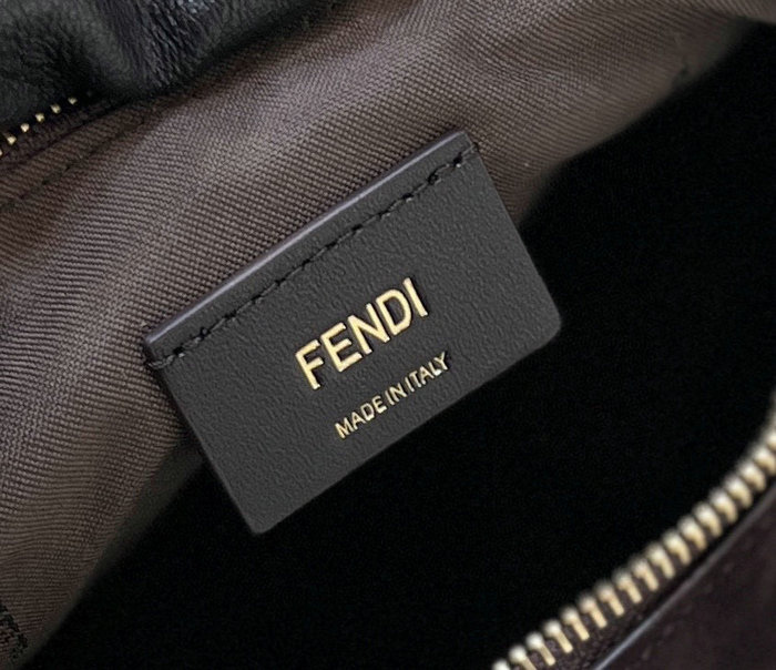 Fendi Fendigraphy Small Suede Bag Black F80056