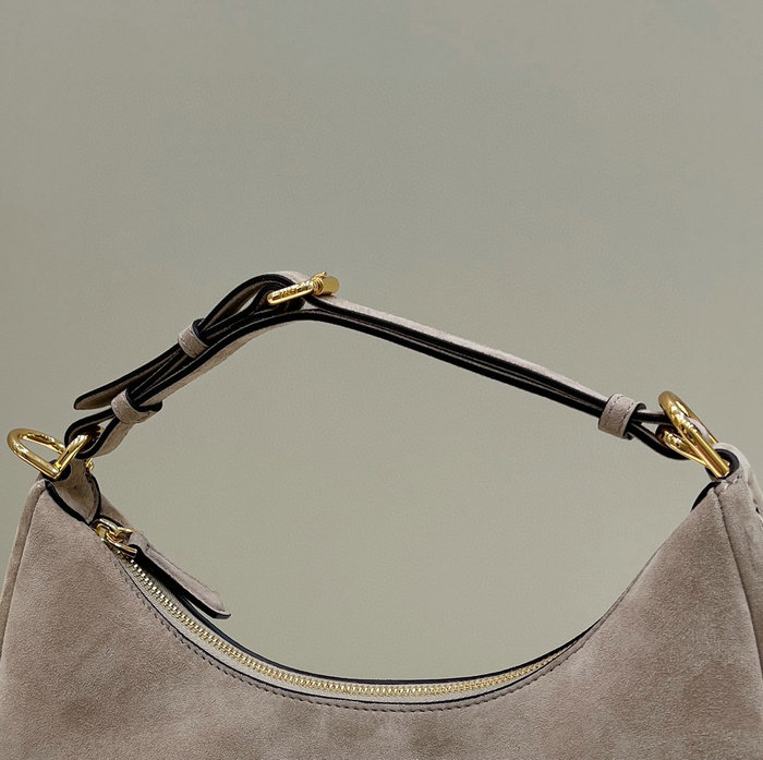 Fendi Fendigraphy Small Suede Bag Grey F80056