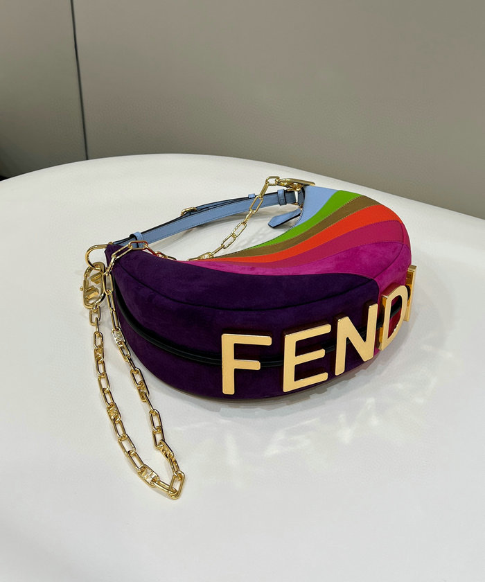 Fendi Fendigraphy Small Suede Bag Multicolor F80056