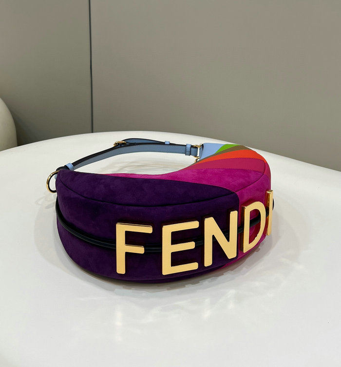 Fendi Fendigraphy Small Suede Bag Multicolor F80056