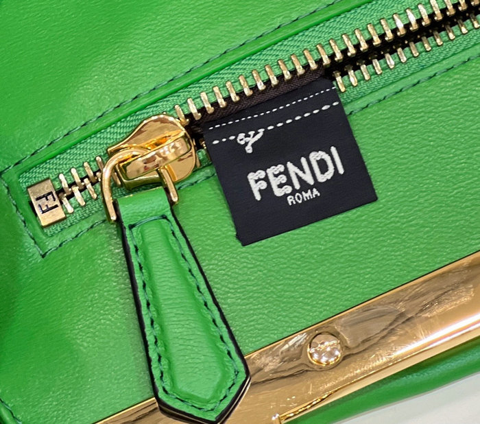 Fendi Interlace Leather Peekaboo Green F0705