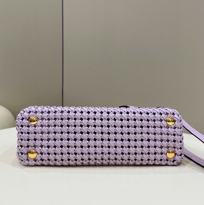 Fendi Interlace Leather Peekaboo Lavender F0705