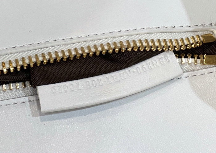 Fendi Interlace Leather Peekaboo White F0705