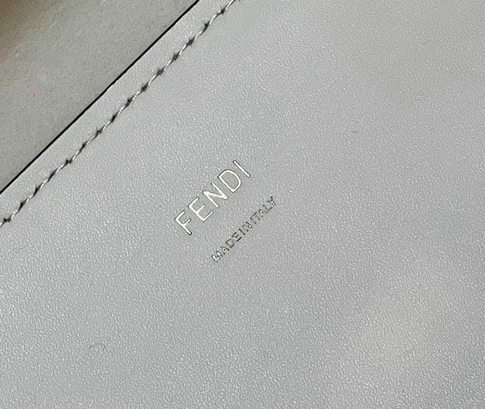 Fendi Sunshine Medium Leather Shopper White F8535