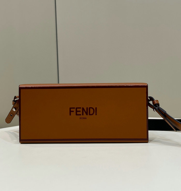 Fendi Vertical Box Crossbody Bag Brown F70304
