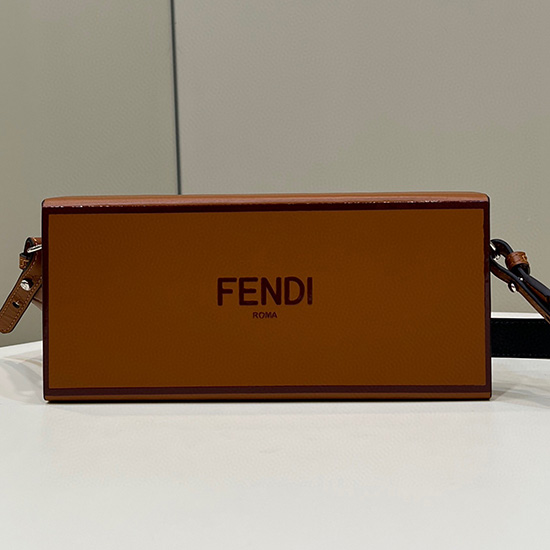 Fendi Vertical Box Crossbody Bag Brown F70304