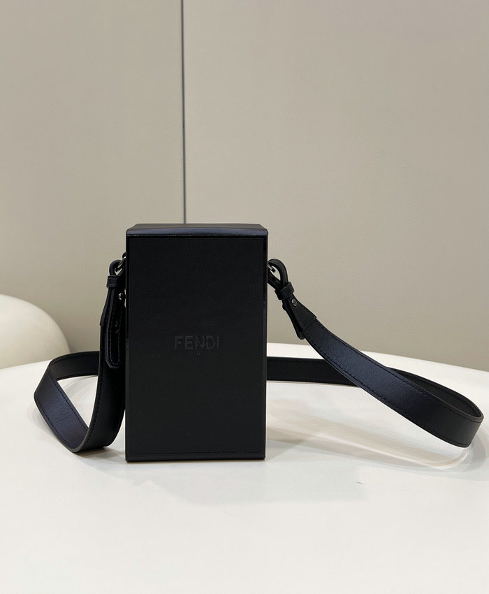 Fendi Vertical Box leather bag Black F70309